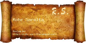 Rohr Sarolta névjegykártya