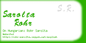 sarolta rohr business card